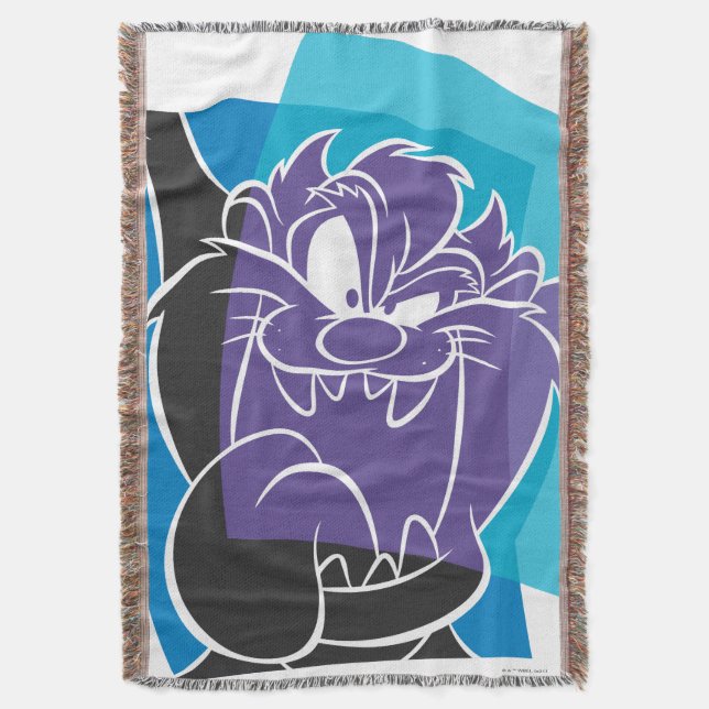 TAZ™ Tongue Out Stylised Throw Blanket (Front Vertical)