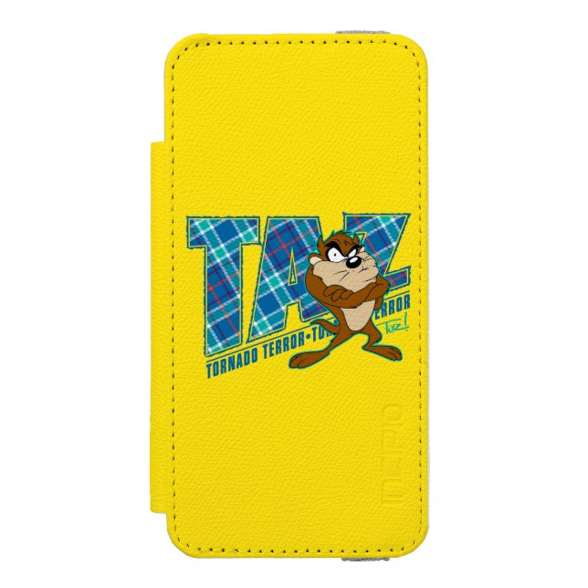 TAZ™ Tornado Terror Plaid Incipio iPhone Wallet Case (Folio Front)