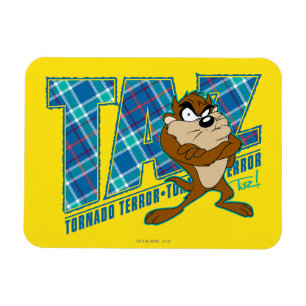 TAZ™ Tornado Terror Plaid Magnet