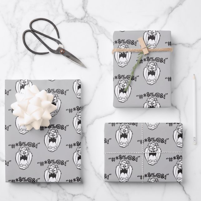 TAZ™ Yelling Expletives Wrapping Paper Sheet (Front)