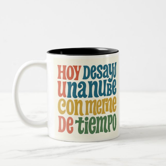 Taza bicolor Surreal breakfast Two-Tone Coffee Mug (Left)