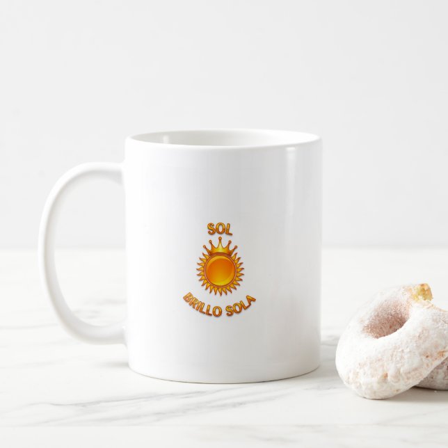 Taza clacica blanca Sol Brillante Sola  Coffee Mug (With Donut)