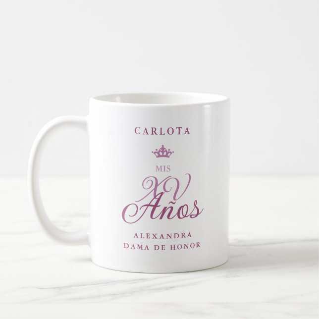 Taza De Café Romántico equipo de novias en tonos r Coffee Mug (Left)
