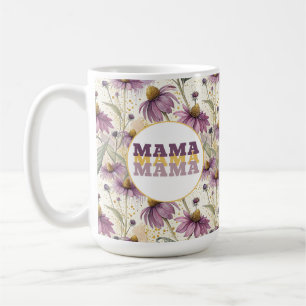 Taza De Café Watercolor Echinacea Purple & Gold Coffee Mug