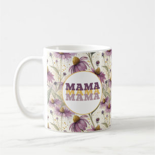 Taza De Café Watercolor Echinacea Purple & Gold Coffee Mug