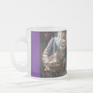 Taza De Café Whimsical Harlequin Art: Sweet Family Frosted Glass Coffee Mug
