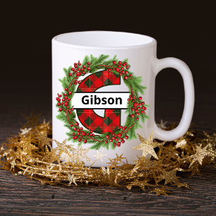 "Taza de navidad  personalizada con letra G"  Coffee Mug