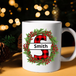 "Taza de navidad  personalizada con letra S"  Coffee Mug