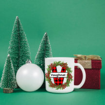 "Taza de navidad  personalizada con letra V"  Coff