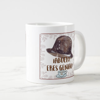 Taza Jumbo. Abuelo, eres genial!. Large Coffee Mug
