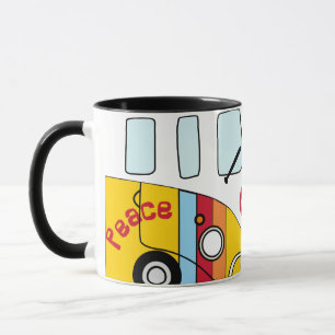 Taza Kombi Arcoírito Peace - Hippie Multi Furgonet Mug
