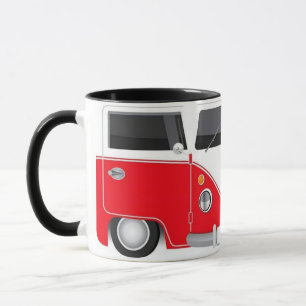 Taza Kombi Roja Vintage - Minimalist Retro Style Mug