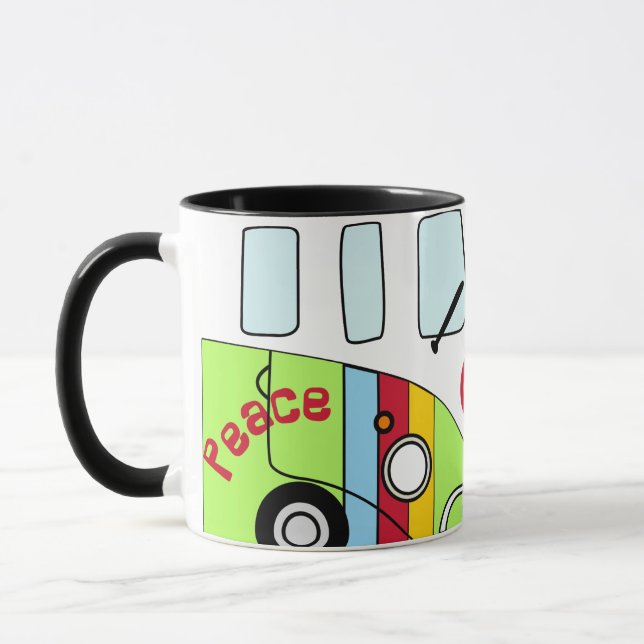 Taza Kombi Verde Neón - Psychedelic Design Brillan Mug (Left)