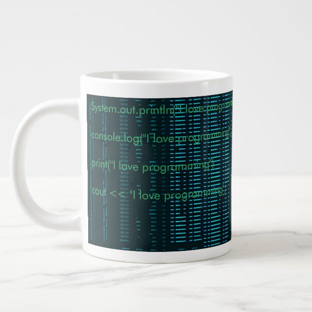 Taza matrix hacker computers  programmer 3 large coffee mug (Left)