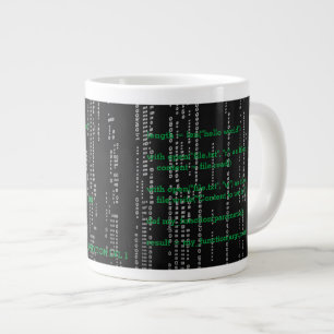 Taza matrix hacker phyton programmer 1 large coffee mug