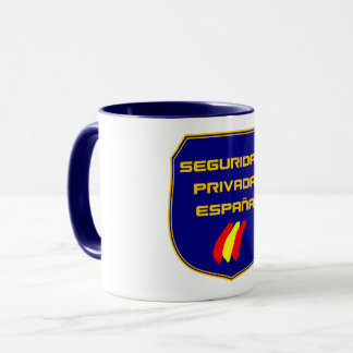 Taza Private Security Spain Blue Plate Mug