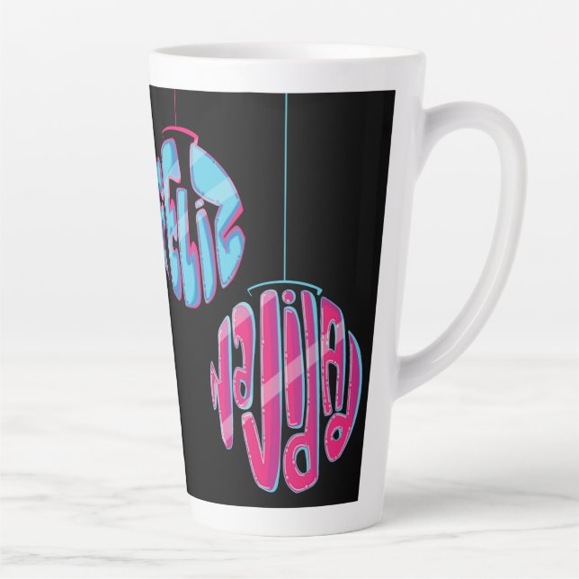 Tazas de café latte ilustración de "FELIZ NAVIDAD" Mug (Right)