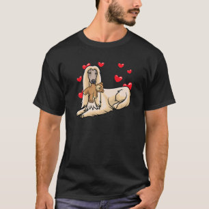 Tazi Dog Afghan Hound With Stuffed Animal T-Shirt