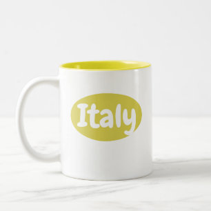 Tazza Gialla Italia   Italy Mug