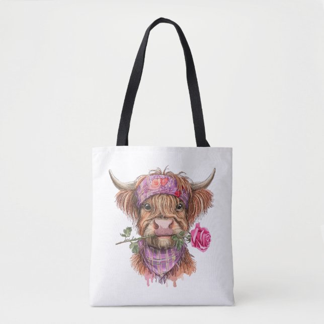TB01 Valentine Cowboy Tote Bag (Front)