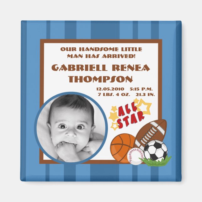 {TBA} 2"x2" All Star Blue Announcement Magnet (Front)