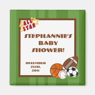 {TBA} 2"x2" All Star Green Party Favour Magnet