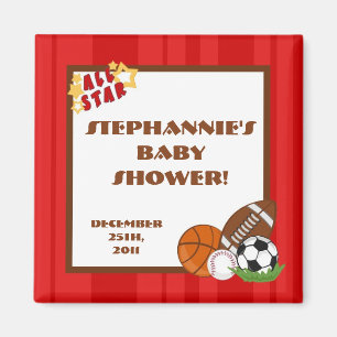 {TBA} 2"x2" All Star Red Party Favour Magnet