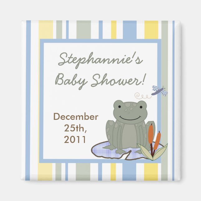 {TBA} 2"x2" Leap Frog Turtle Party Favour Magnet (Front)