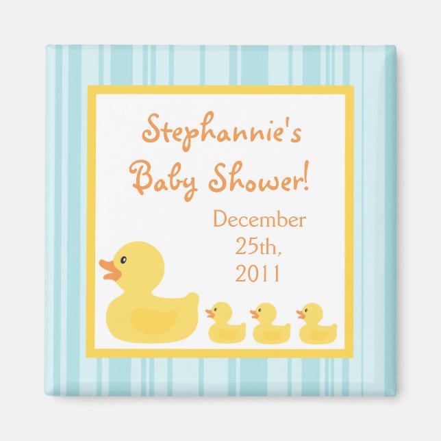 {TBA} 2"x2" Rubber Ducky Bubble Party Favour Magne Magnet (Front)