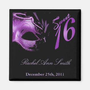 {TBA} 2"x2" Sweet 16 Purple Lilac Favour Magnet