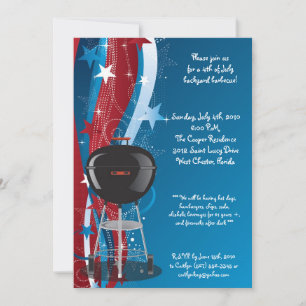 {TBA} 5x7 Fourth 4th of July Barbecue Invitation