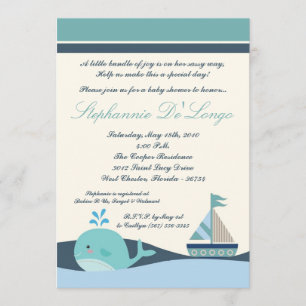 {TBA} 5x7 Nautical Boat Baby Shower Invitation