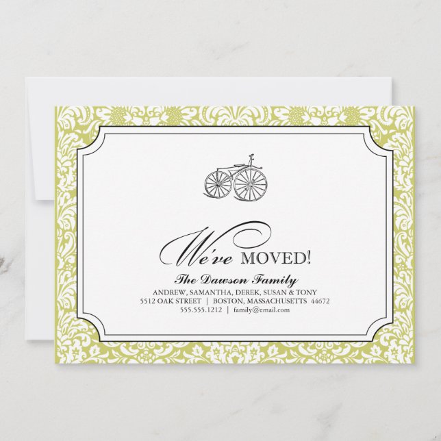 {TBA} a bicycle built for two {we've moved} Announcement (Front)