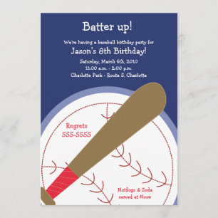 {TBA} BASEBALL Batter Up Birthday Invitation