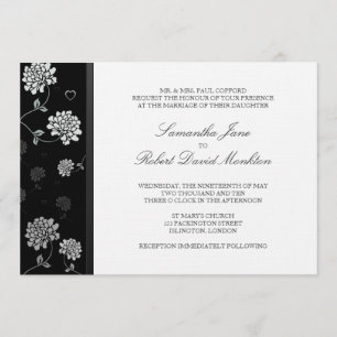 TBA: Black and White Floral Wedding Invitations