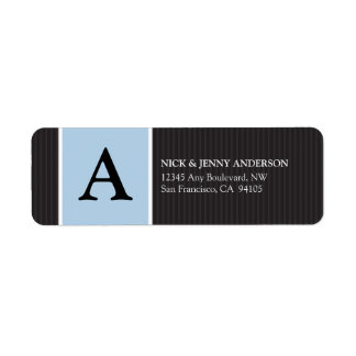 {TBA} Bold Stripe Return Address Label (blue)
