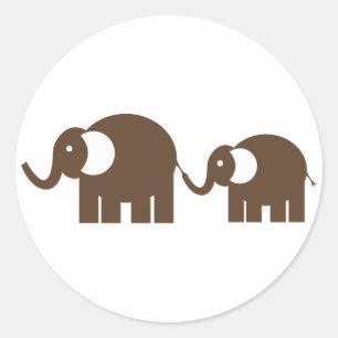 {TBA} Brown Elephants Stickers