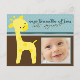 {TBA} Bundle of Joy Giraffe Birth Announcement