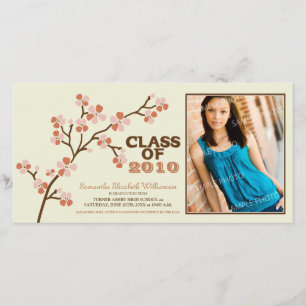 TBA Cherry Blossom Graduation Announcement (coral)