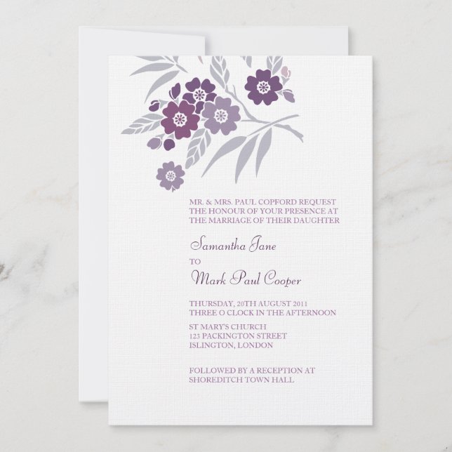 TBA: Cherry Blossom Wedding Invitations (Front)