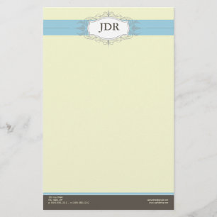 {TBA} Chic Deco Baby Blue Customised Stationery