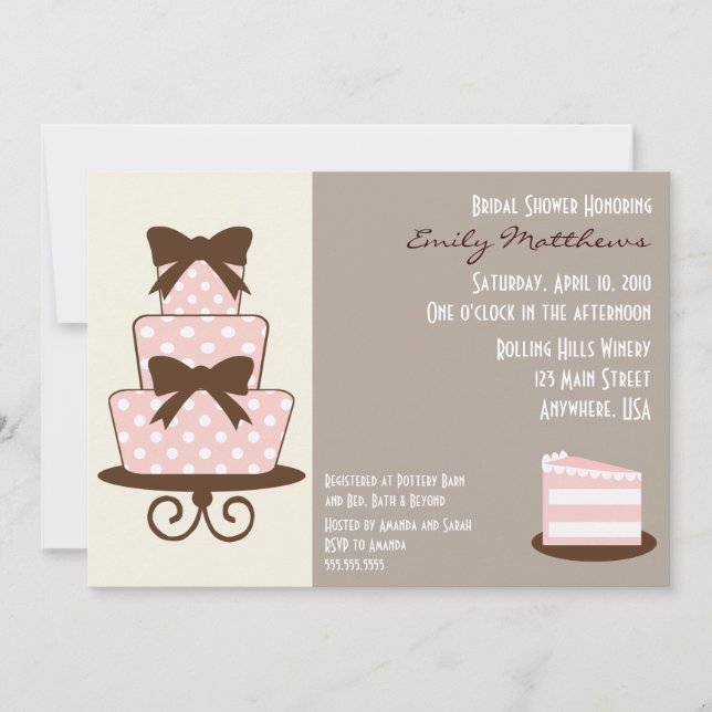 {TBA} Chic Pink & Brown Invitation (Front)