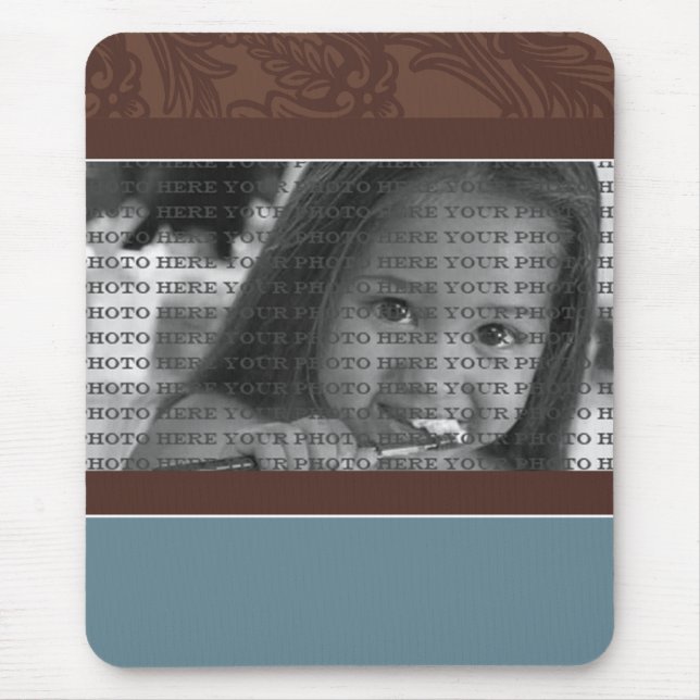 {TBA} Classy Chic Floral PHOTO template (teal) Mouse Mat (Front)