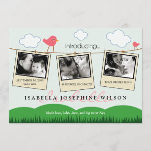 {TBA} Clothesline Birth Announcement