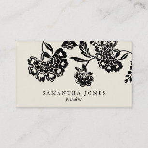 {TBA} damask floral calling card