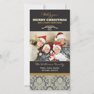 {TBA} Damask Pattern Family Holiday Photocard