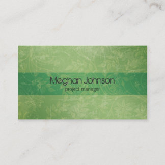 {TBA} Grunge Floral Green Trendy Business Card