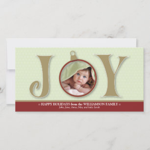 {TBA} Holiday Joy Custom Family Photocard (red) Card