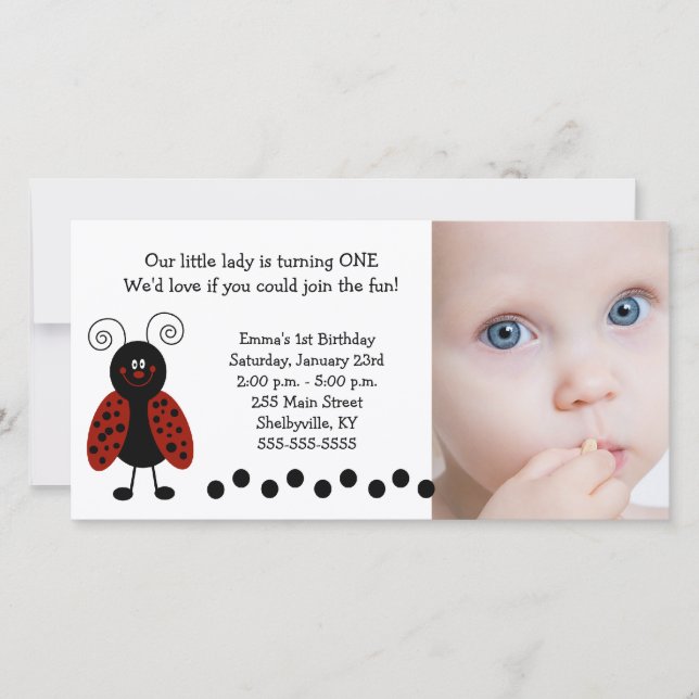 {TBA} Little Ladybug Photo Birthday / Birth (Front)