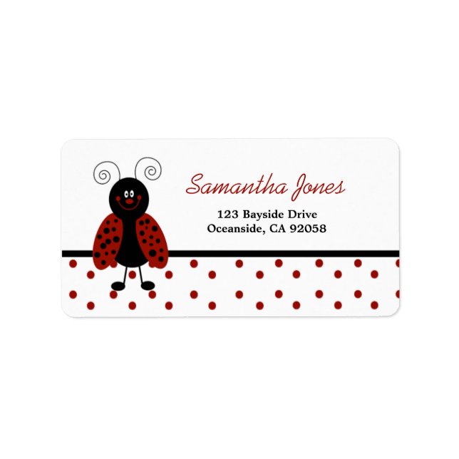 {TBA} LoveBug Black Dot Address Label (Front)